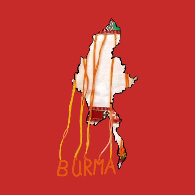 Burma fabric country outline by Antleader