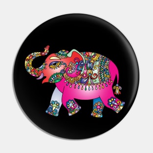 Elephant Colorful Pink Pin