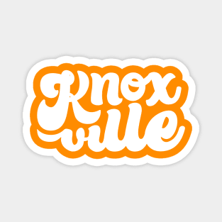 Knoxville Script - White + Orange Magnet