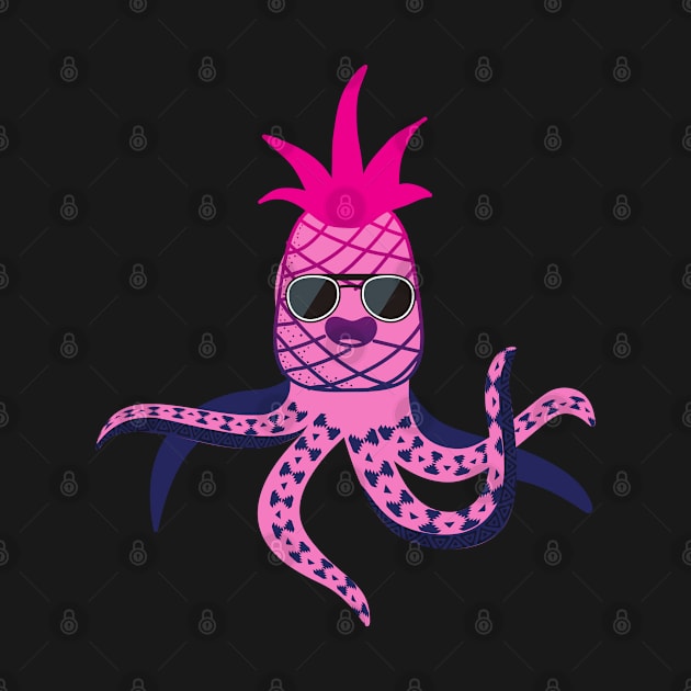 Pink Pineapple Octopus With Glasses and Papillon by Artisan