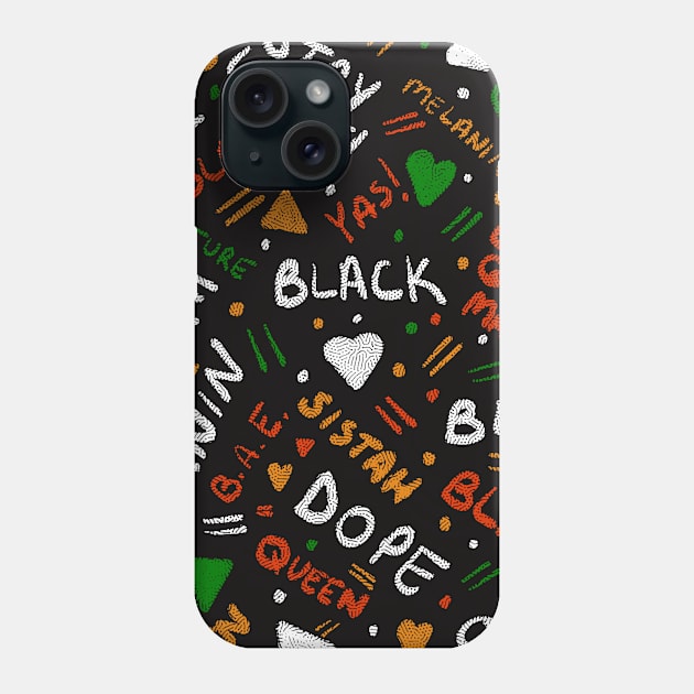 Dope Melanin Black Girl Magic Pattern Phone Case by blackartmattersshop