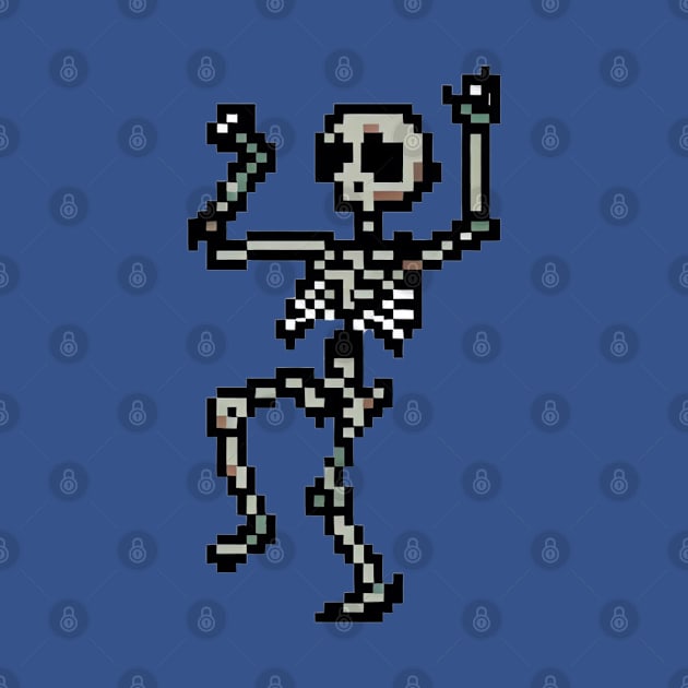 Dancing Skeleton 8 Bit Pixel Art by AT Digital