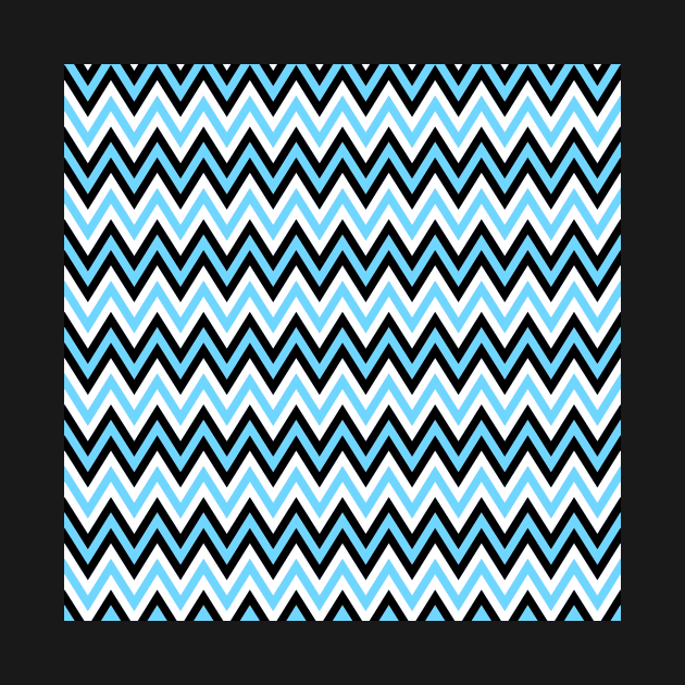 Abstract Chevrons Blue / Black Pattern by k-creatif