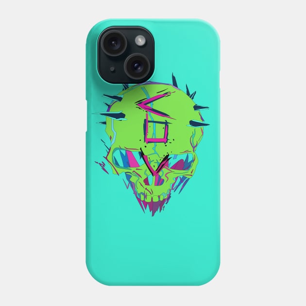 Neon skull Phone Case by Rasheba