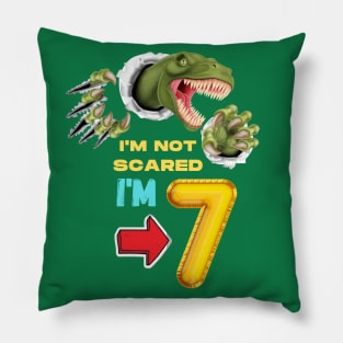 7th Birthday Dinosaur and Claws Pillow