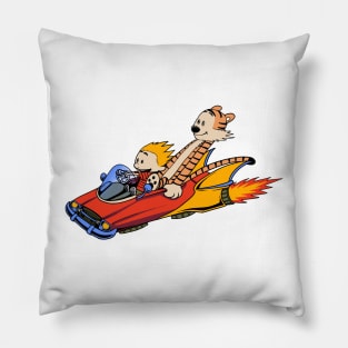 Calvin and Hobbes Riding a Car Pillow