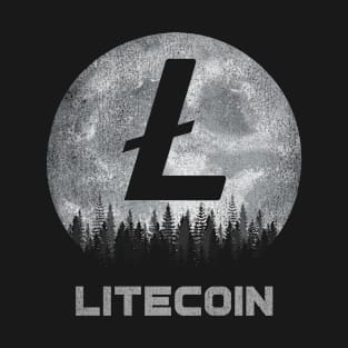 Vintage Litecoin LTC Coin To The Moon Crypto Token Cryptocurrency Blockchain Wallet Birthday Gift For Men Women Kids T-Shirt