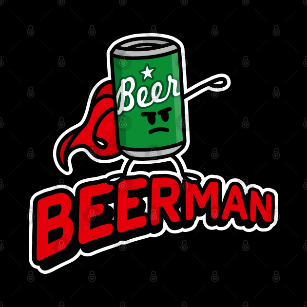 Beer man funny superhero pun funny beer for men husband, dad Beer man by LaundryFactory