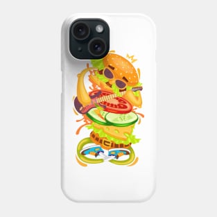 Cheerful burger character Phone Case