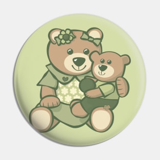 Teddy Bear Mom Baby Pin