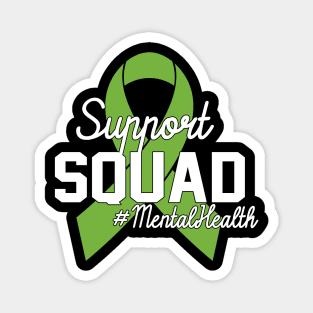 Support Squad Mental Health Awareness Lime Green Ribbon Magnet