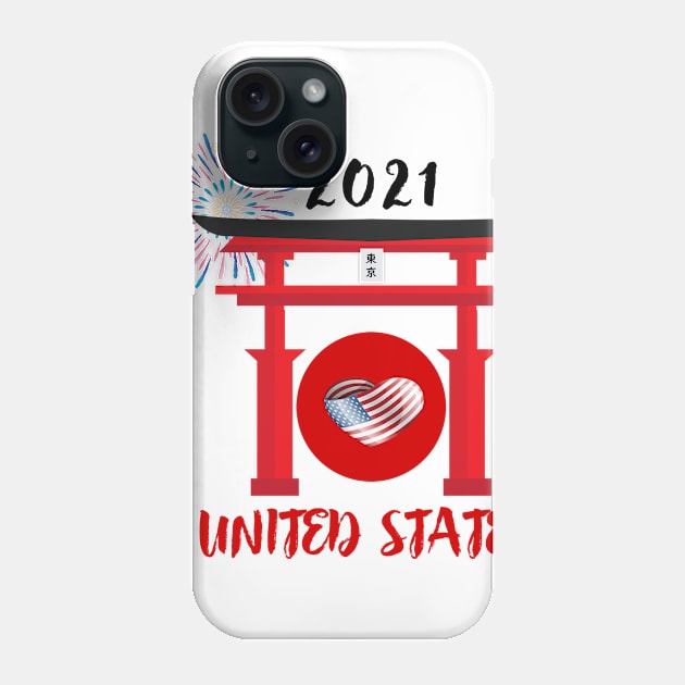 United States team in Tokyo Phone Case by ArtDesignDE