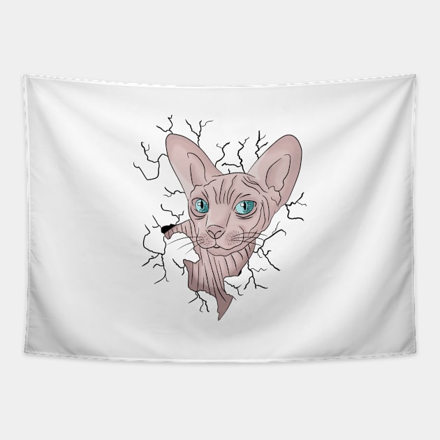 Sphynx Cat lover, funny ,kawai,cute Tapestry by fall in love on_ink