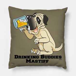 Mastiff Dog Beer Drinking Buddies Series Cartoon Pillow