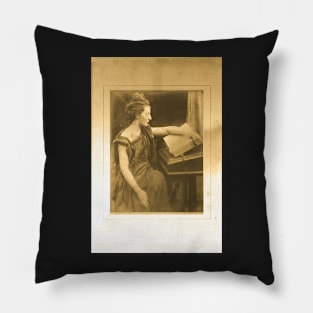 Woman Reading a Book Pillow