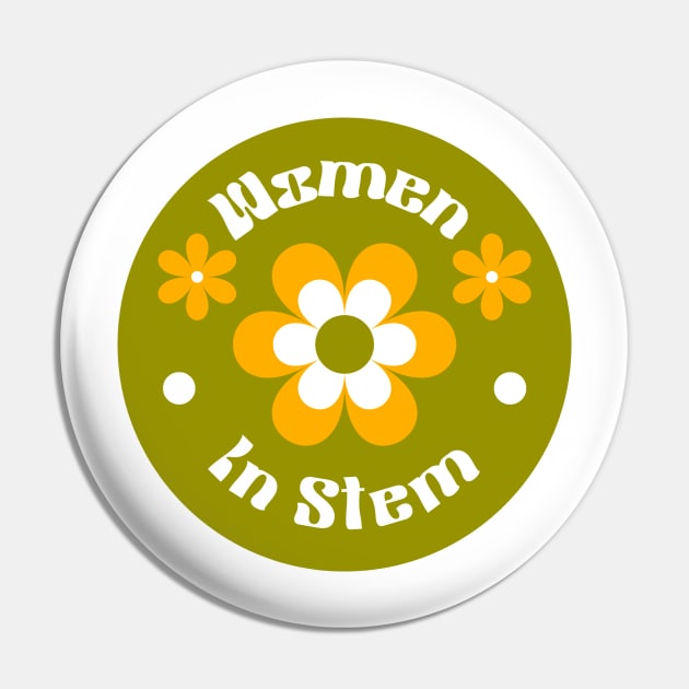 Women in Stem Groovy Pin by Rosemogo