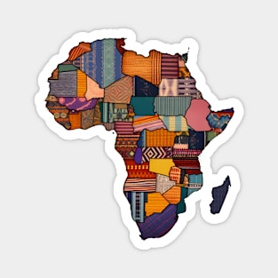 African Map Patchwork Magnet