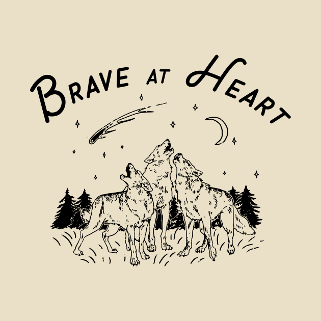 Brave at Heart Wolves on back by stitch&tape