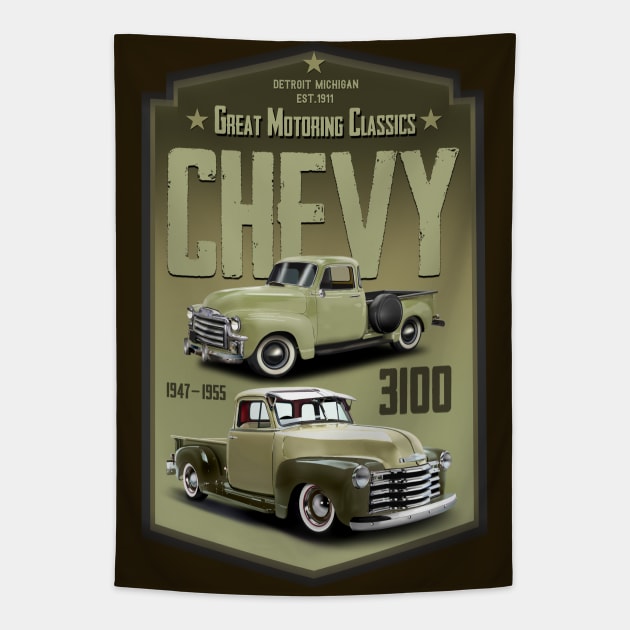 Chevy 3100 Classic 2 Tapestry by hardtbonez