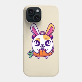 Cute Rabbit Bag Holding Carrot Cartoon Phone Case