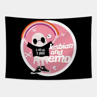 Lesbian and Emo Badge Tapestry