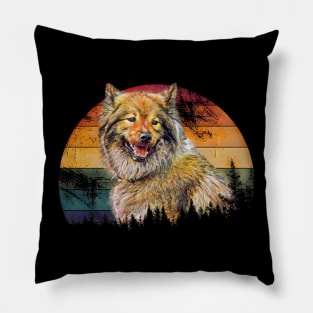 Eurasier Retro Oil Paint Design Pillow