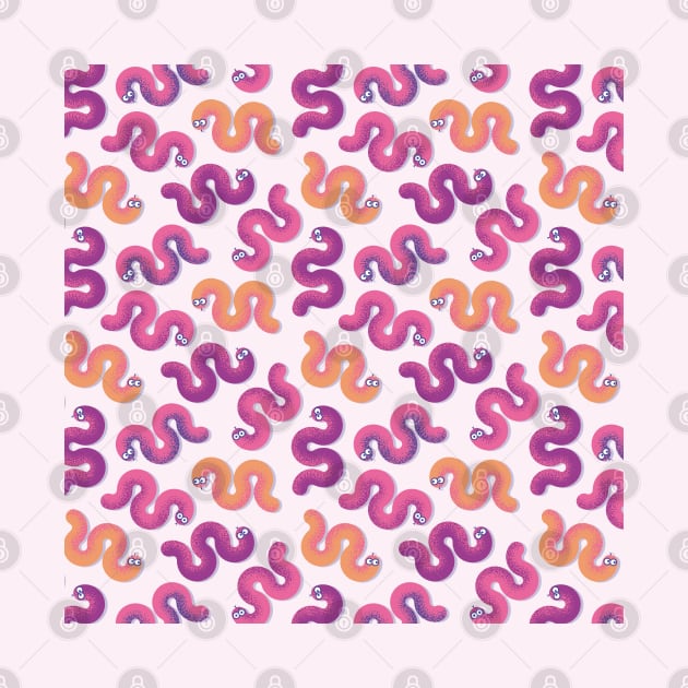 Colorful funny snakes (Pink, purple and orange) by lents