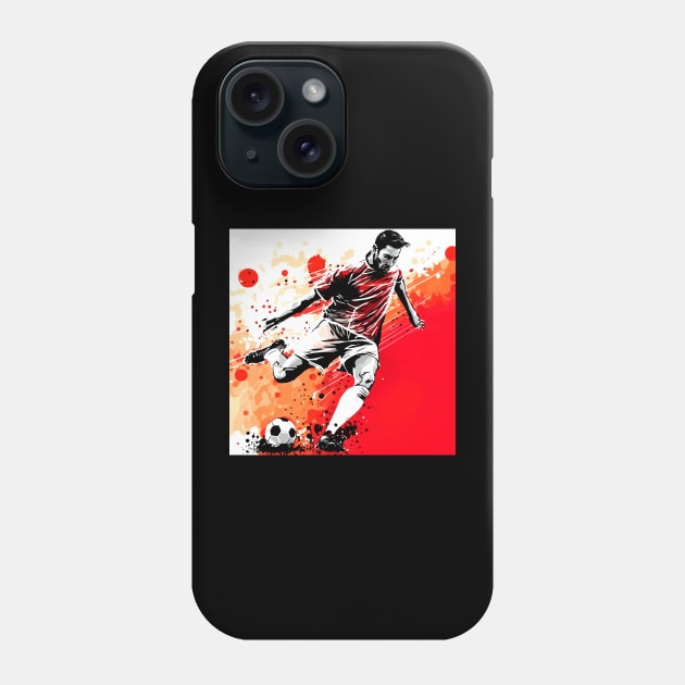 Soccer Player Graffiti Art Splash Paint Phone Case by MaystarUniverse