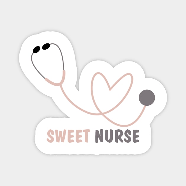 Pink Heart Stethoscope Magnet for sweet nurses Magnet by EDSERVICES