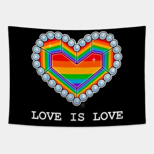 Love is Love gay pride rainbow heart Tapestry