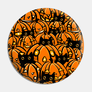 Black Cats and Jack O Lanterns Pin