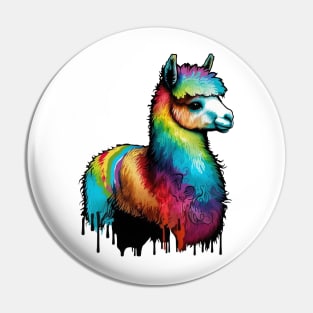 Alpaca Llama Rainbow Colordrops Pin