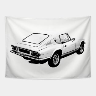 Triumph GT6 Mk3 1970s classic car rear quarter monochrome Tapestry