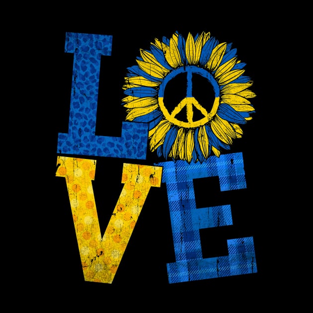 Sunflower Ukraine Love Peace Ukrainian Flag by TeeA