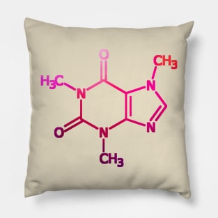 Caffeine Structure Pink Chemistry Coffee Pillow