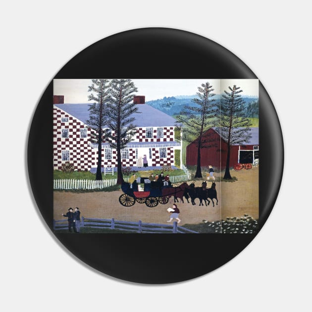 grandma moses - The Old Checkered House Pin by QualityArtFirst