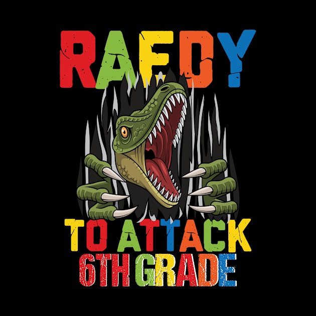 Funny Ready To Attack 6th Grade Shark First Day of School Gifts Kids by smtworld