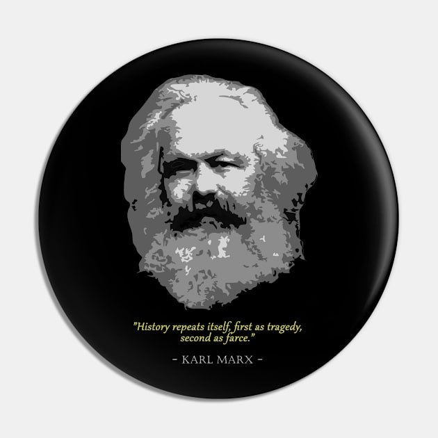 Karl Marx Quote Pin by Nerd_art