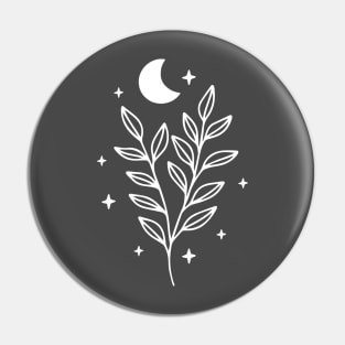 Moon and Floral Sprig Pin