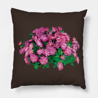 Chrysanthemums - Bouquet Magenta Mums Pillow