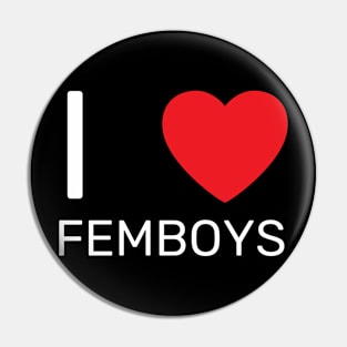 I Love Heart Femboys Yaoi Crossdressing Aesthetic Pin