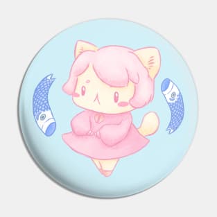 Cat girl - children's day fish in japan - Kawaii aesthetic Pin