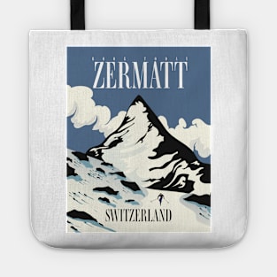 Zermatt Switzerland Ski print Tote