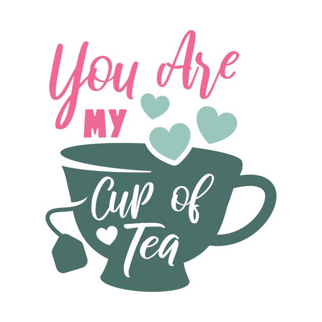 You are My Cup of Tea Valentine Love Art by greenoriginals