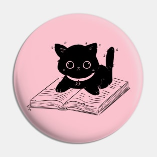 Reading with Kitty: Cute Cat Cartoons for Book Lovers! Pin