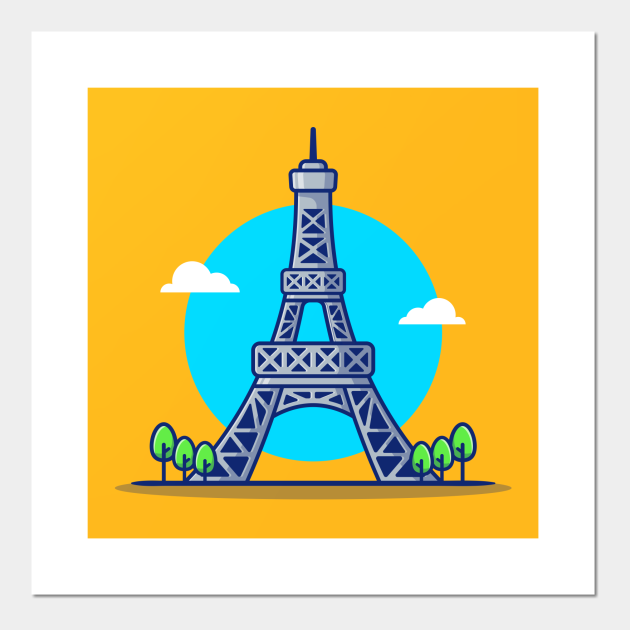 Eiffel Tower Cartoon Illustration - Eiffel Tower Cartoon Illustration - Posters and Art Prints | TeePublic Eiffel Tower Cartoon Illustration - Eiffel Tower Cartoon Illustration - Posters and Art Prints | TeePublic