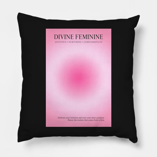 Divine Feminine Hot Pink Aura Pillow by mystikwhale