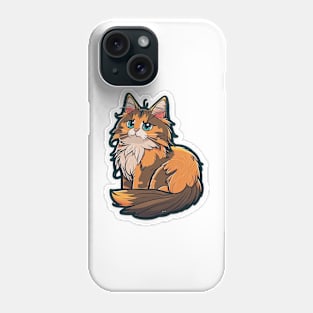 Majestic Maine Coon Cat Sticker Phone Case