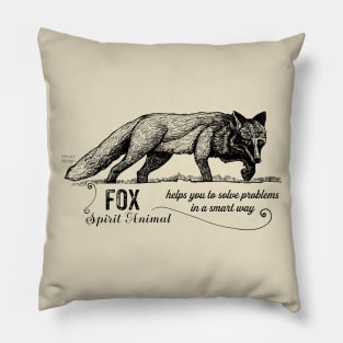 Spirit animal - fox - black Pillow