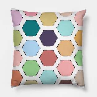 Pastel hexagons Pillow